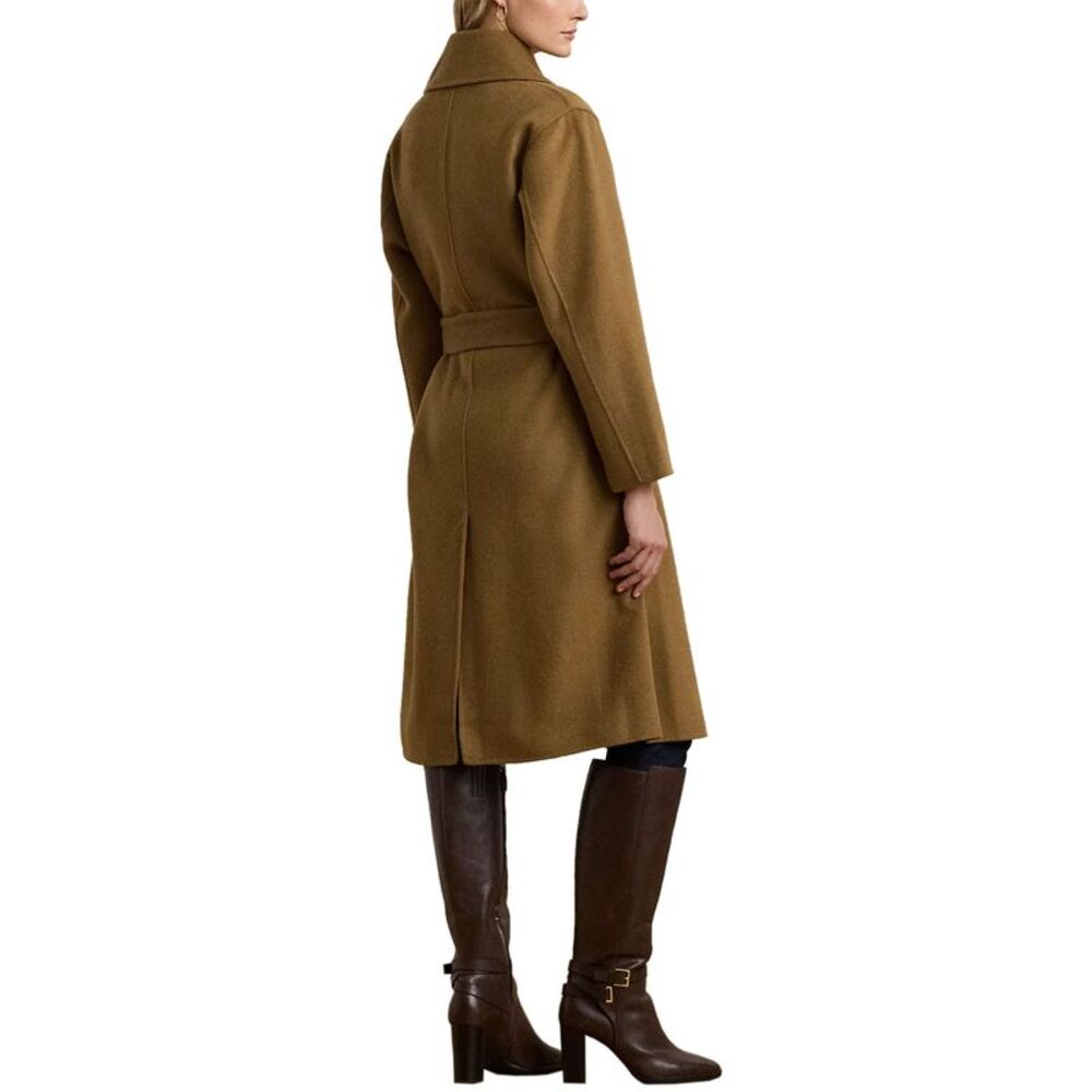 Lauren Ralph Lauren Womens Double Faced Wool Blend Wrap Coat 6 Honey - NWT $495 - Picture 3 of 7